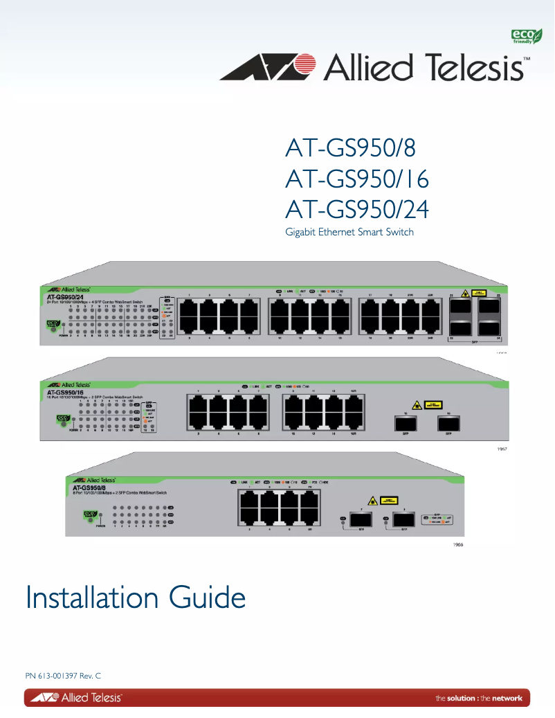Page 1 de la notice Manuel utilisateur Allied Telesis AT-GS950-8