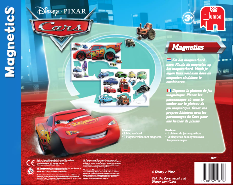 Page n°1 - Manuel utilisateur Jumbo Disney Pixar Cars Magnetics