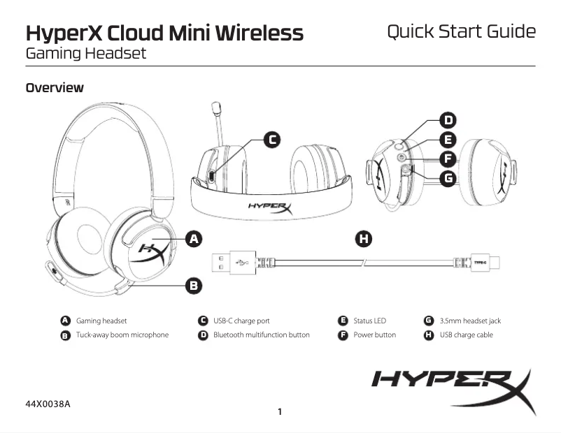 Page 1 de la notice Manuel utilisateur HyperX Cloud Mini