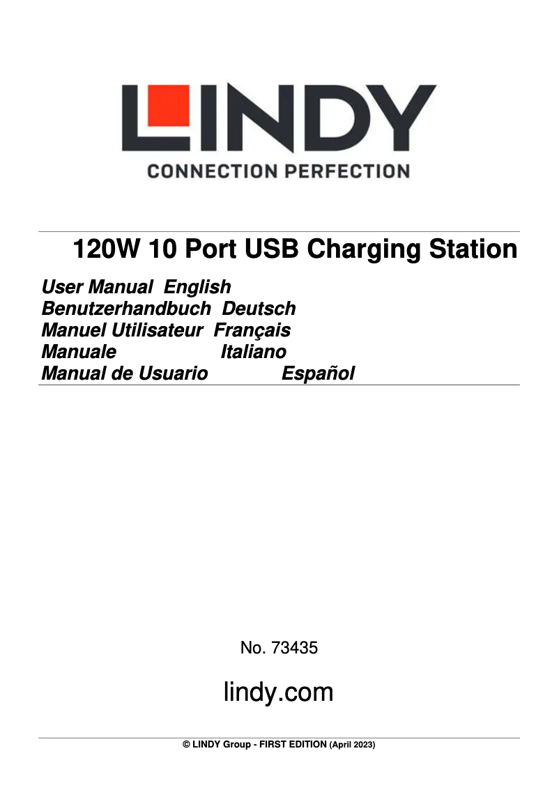 Page 1 de la notice Manuel utilisateur Lindy 73435