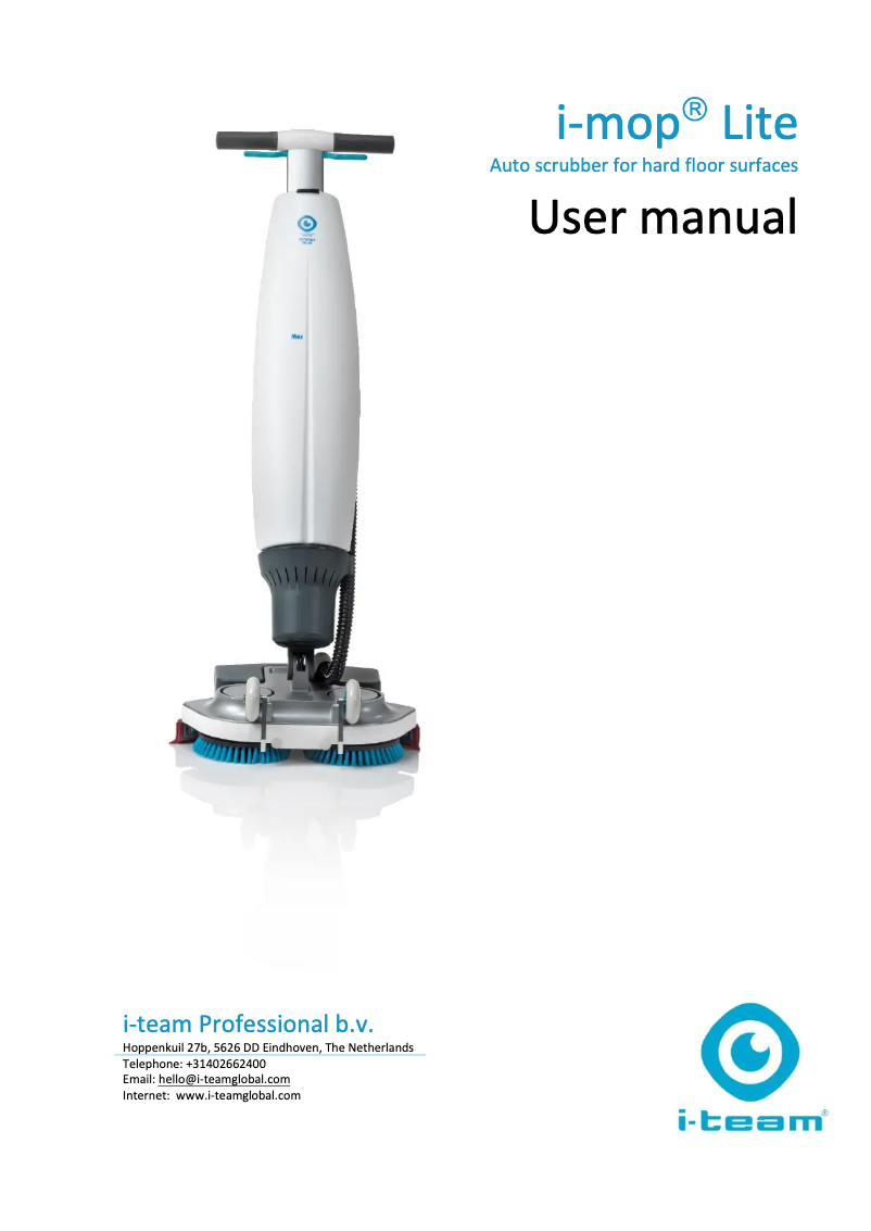 Page n°1 - Manuel utilisateur i-mop Lite