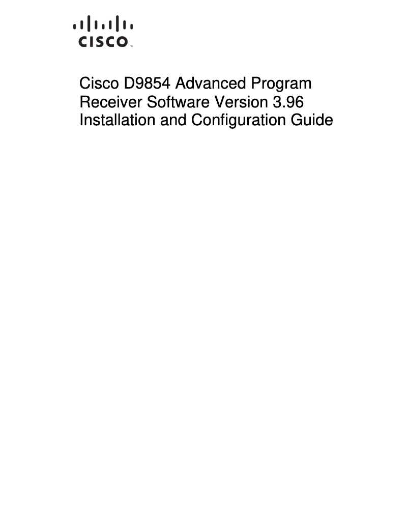 Page 1 de la notice Manuel utilisateur Cisco D9854