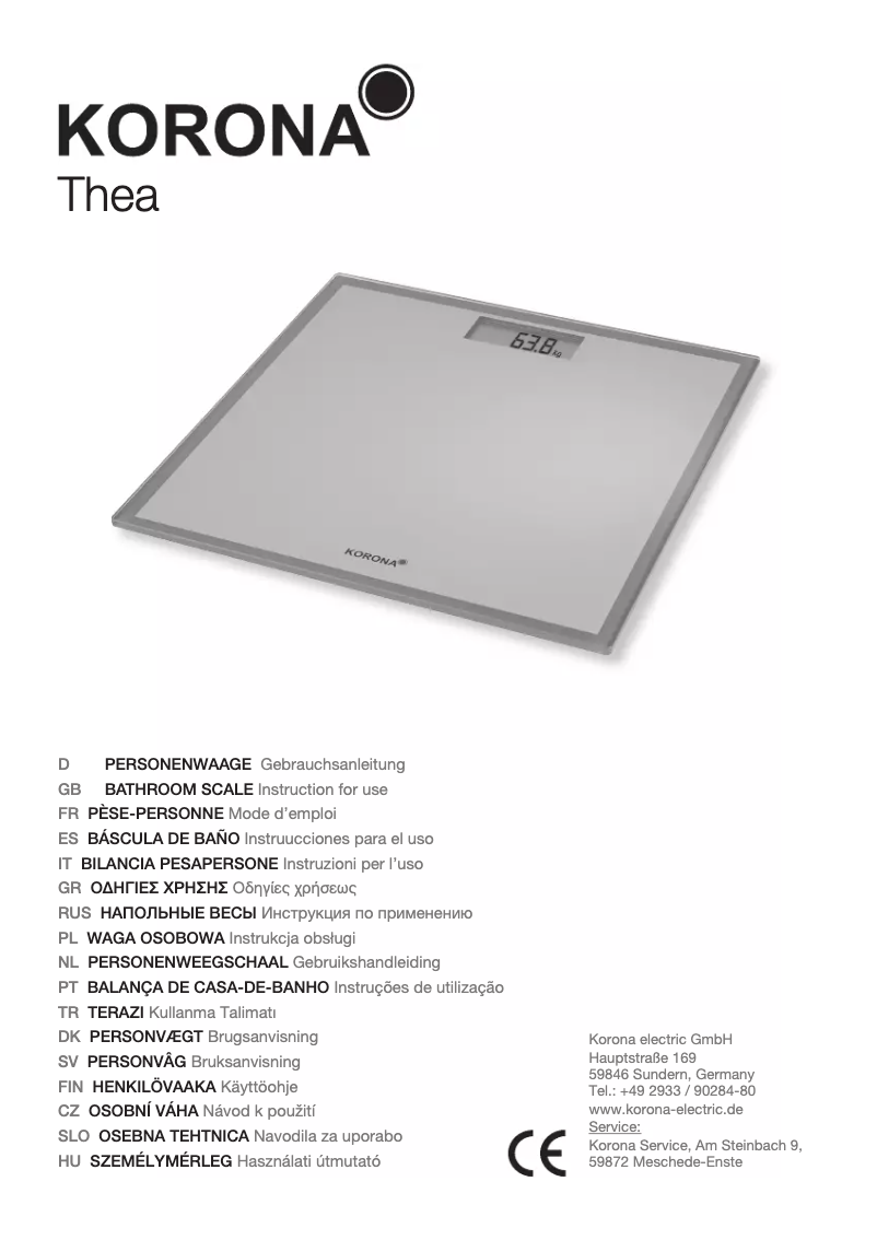 Imagen de la primera página del manual del dispositivo Thea 74415