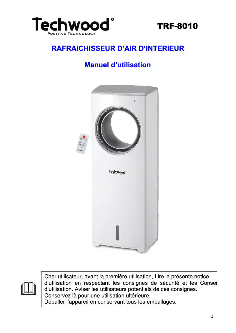 Image de la première page du manuel de l'appareil TRF-8010