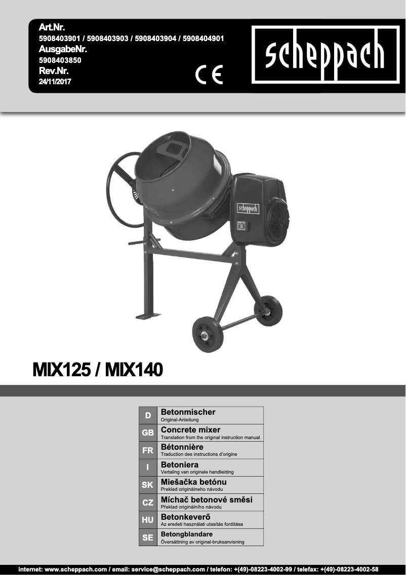 Image de la première page du manuel de l'appareil MIX125