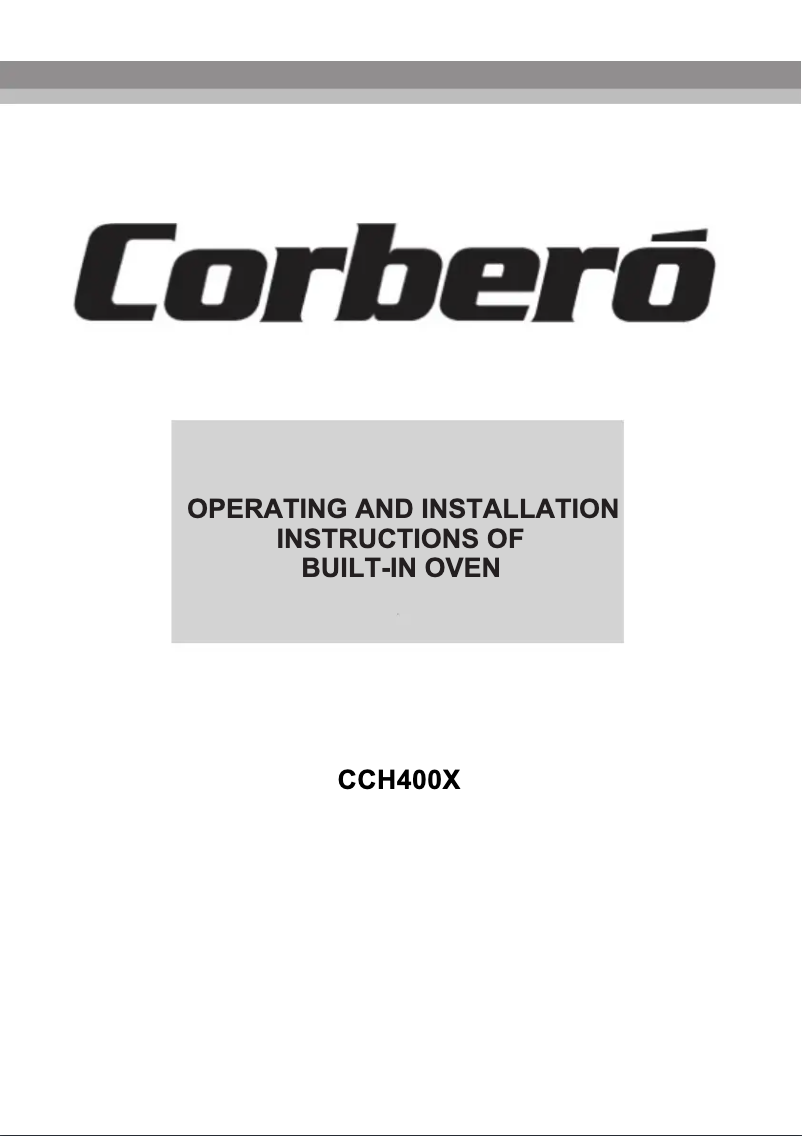 Page 1 of the manual User Manual Corbero CCH 400 X