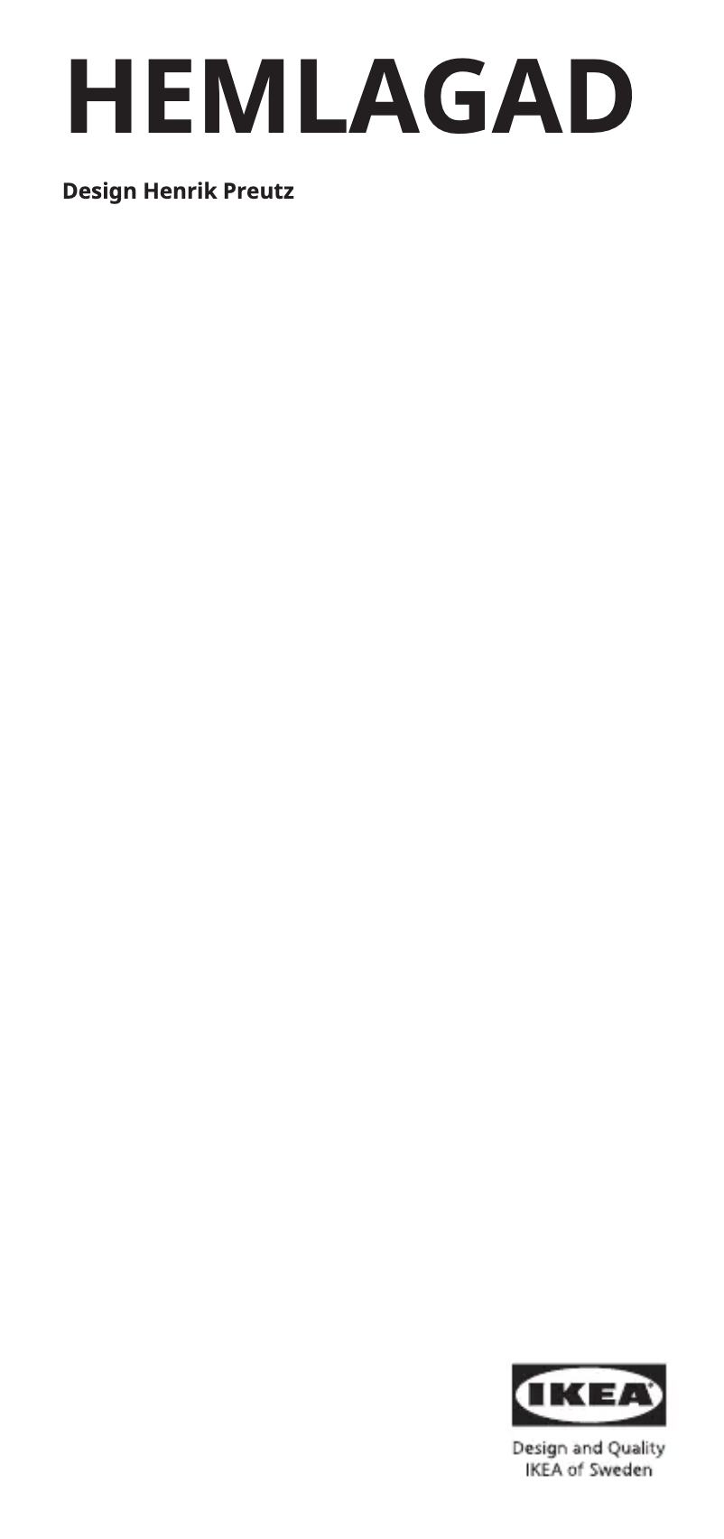 Page 1 de la notice Manuel utilisateur Ikea HEMLAGAD 704.679.62