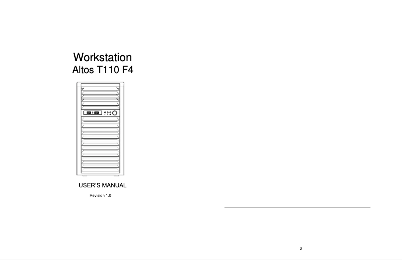 Page 1 de la notice Manuel utilisateur Acer Altos T110 F4