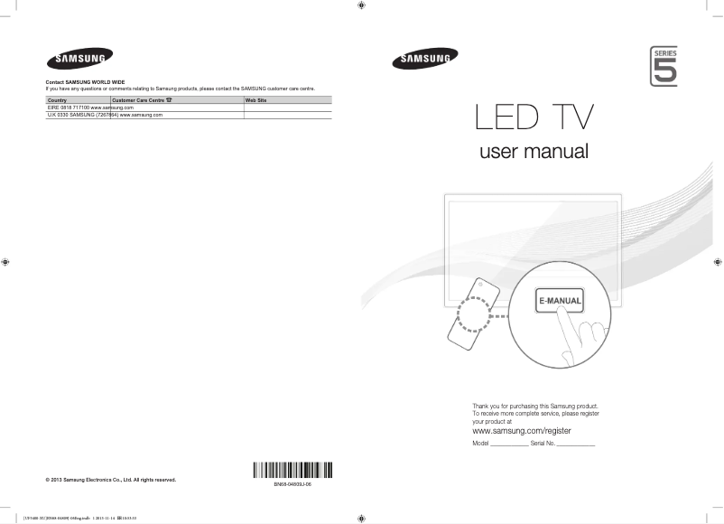 Page 1 de la notice Manuel utilisateur Samsung UE22F5410AK