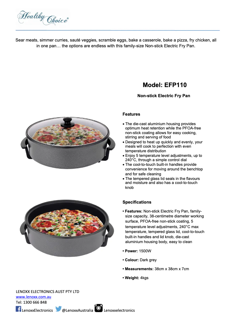 Image de la première page du manuel de l'appareil EFP110