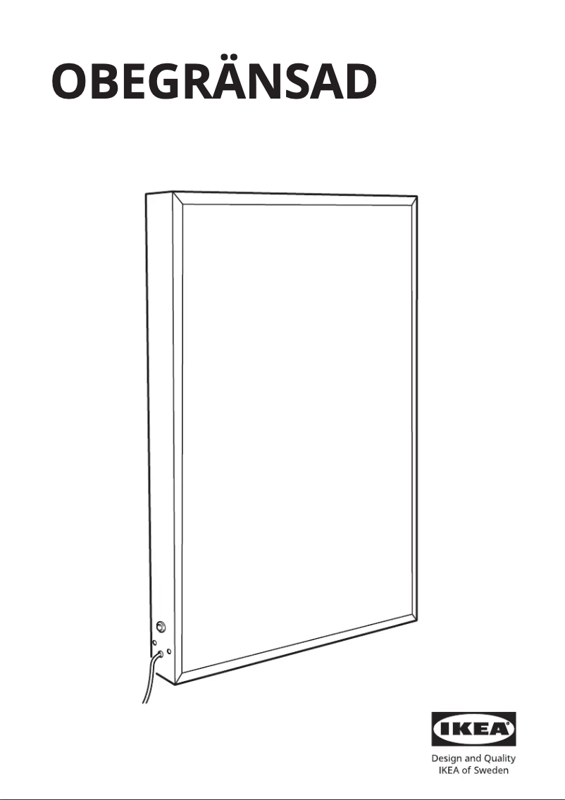 Page 1 de la notice Manuel utilisateur Ikea OBEGRÄNSAD 705.262.59