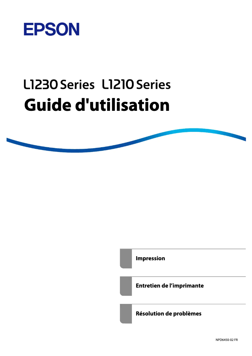 Page n°1 - Manuel utilisateur Epson EcoTank L1230