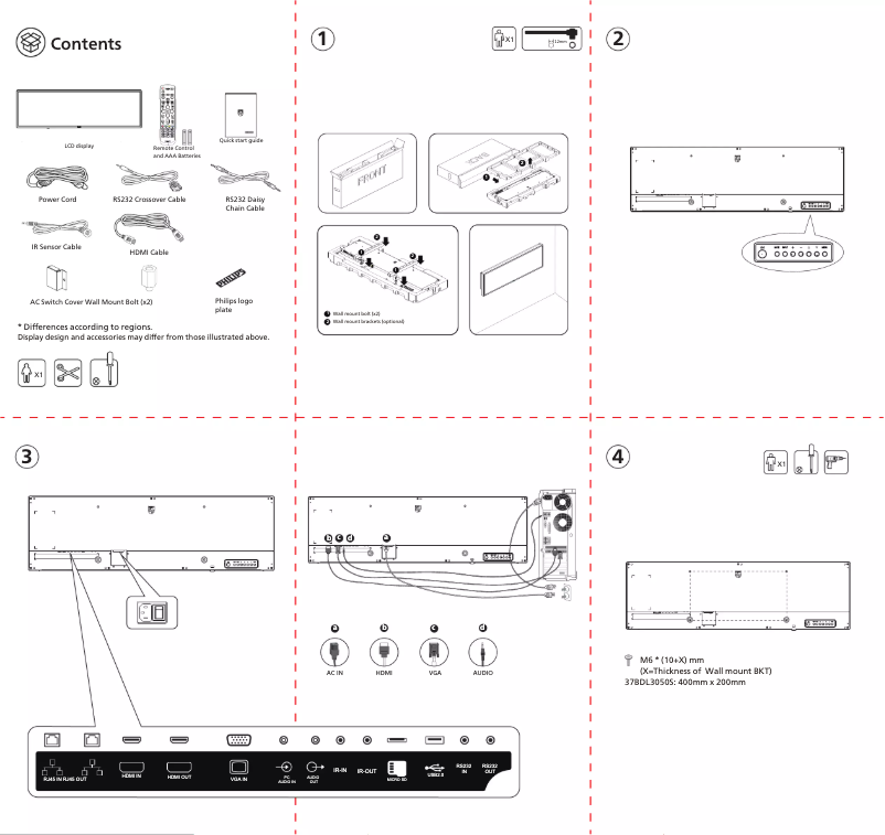 Page n°1 - Guide de démarrage rapide Philips 37BDL3050S