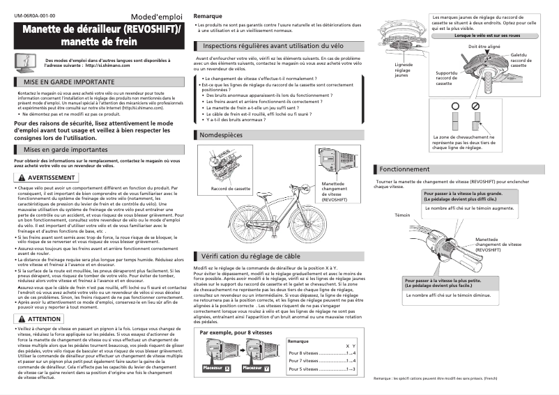 Page 1 de la notice Manuel utilisateur Shimano SB-C6000-8