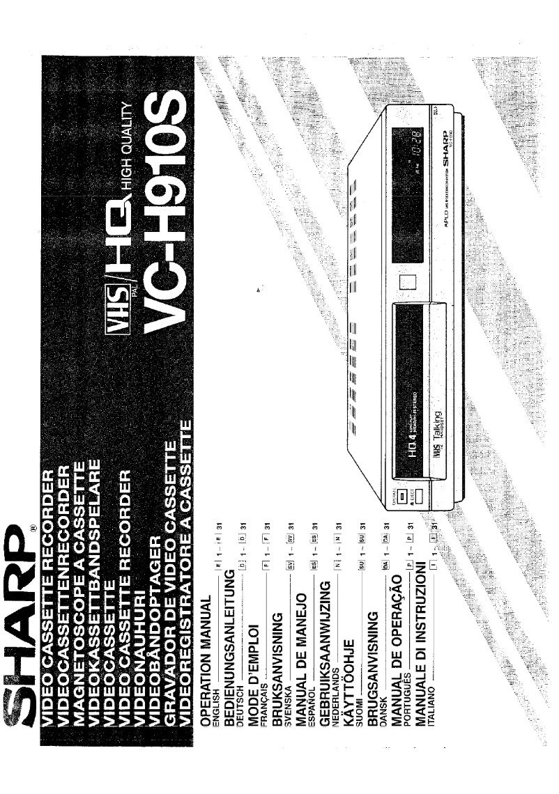Page n°1 - Manuel utilisateur Sharp VC-H910