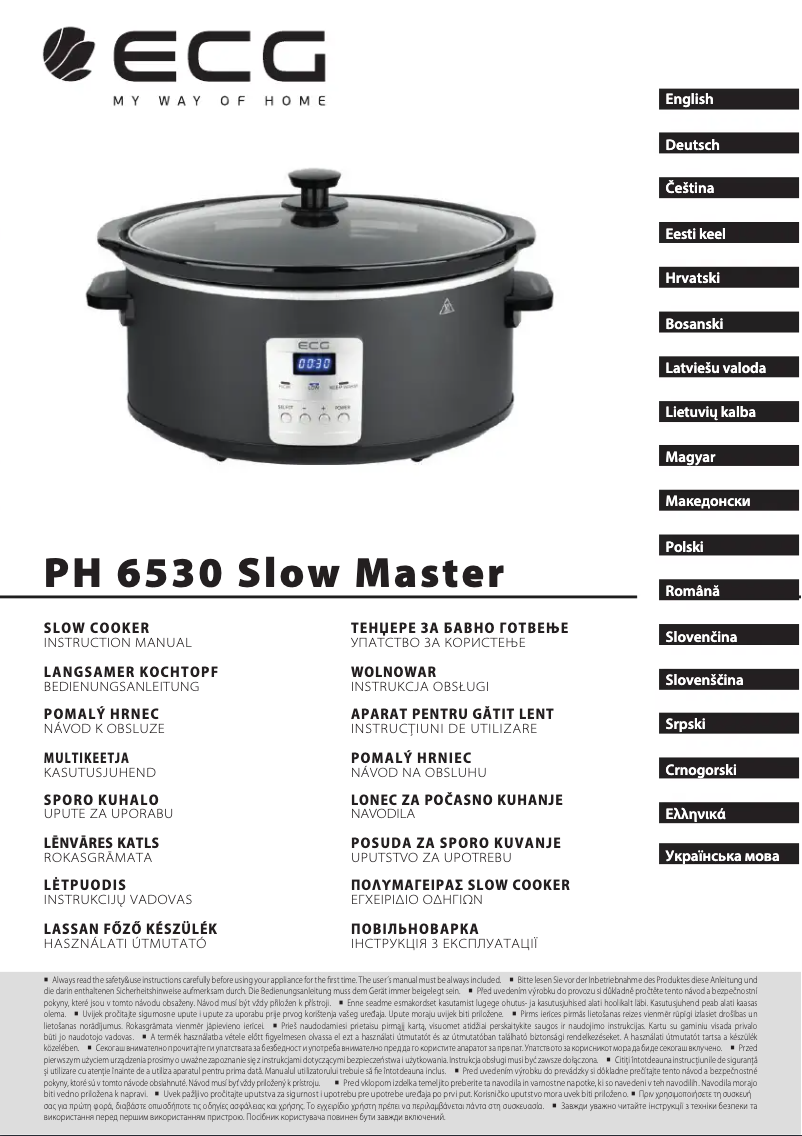 Page 1 de la notice Manuel utilisateur ECG PH 6530 Slow Master