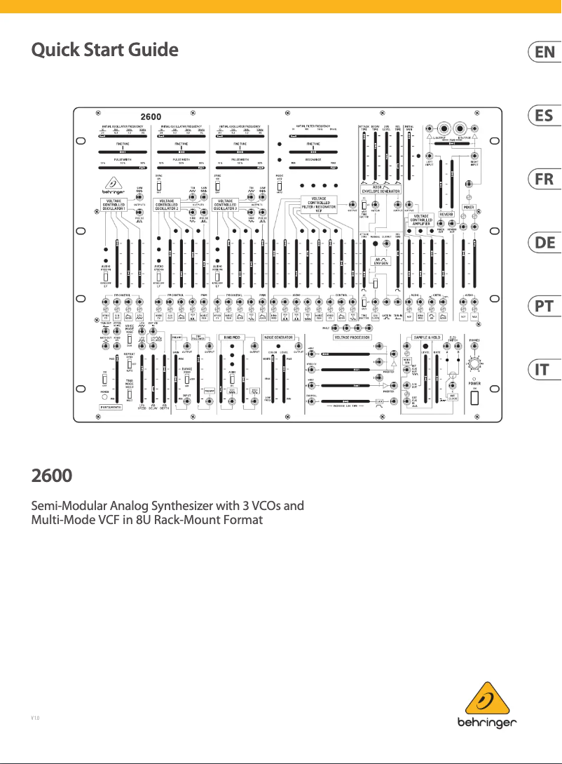 Page 1 de la notice Manuel utilisateur Behringer Blue Marvin 2600