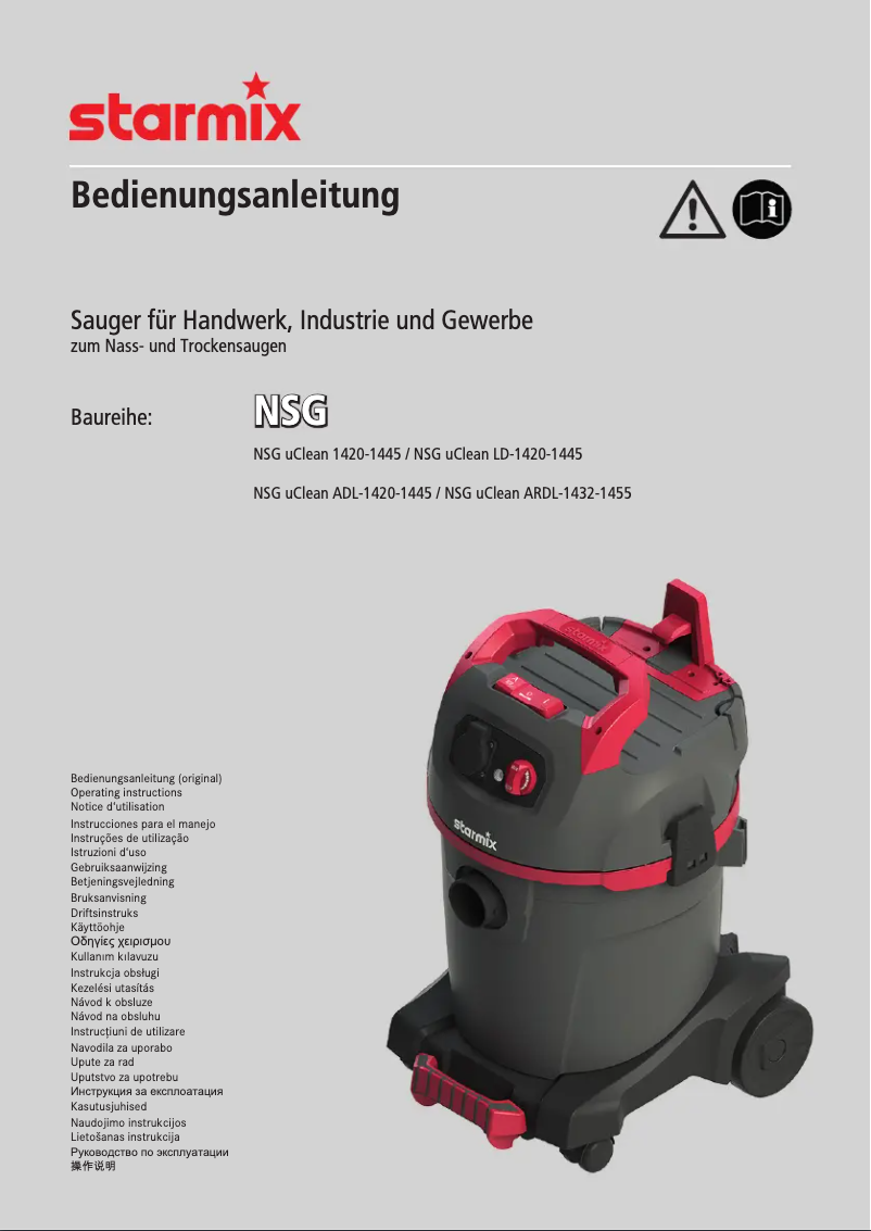 Page 1 de la notice Manuel utilisateur Starmix NSG uClean ADL-1420