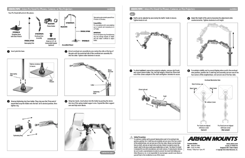 Page 1 de la notice Manuel utilisateur Arkon HD8RV29