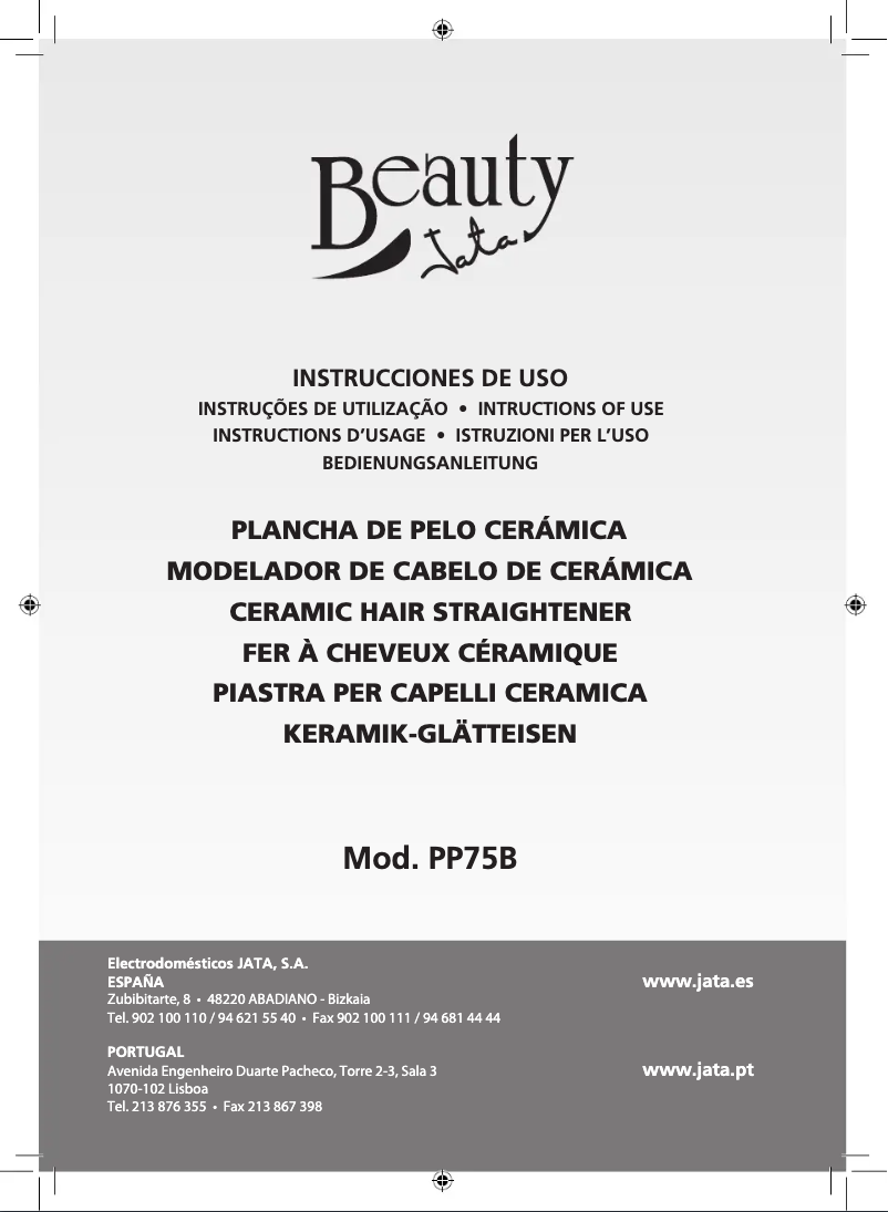 Imagen de la primera página del manual del dispositivo PP75B