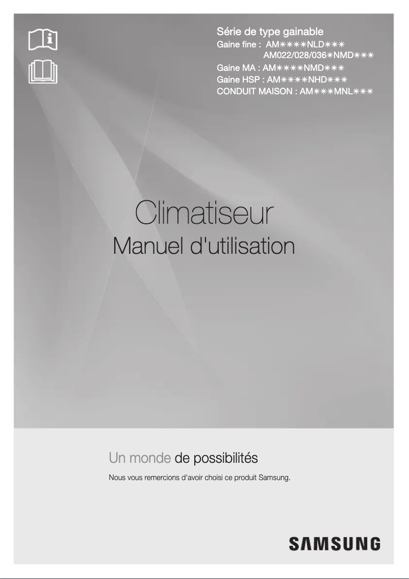 Page 1 de la notice Manuel utilisateur Samsung AM045KNLDEH