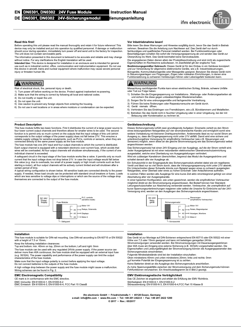 Page 1 de la notice Manuel utilisateur IFM DN0301