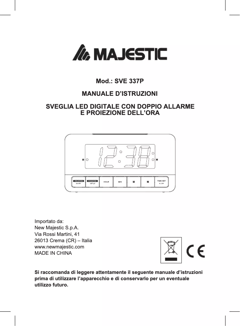 Page 1 de la notice Manuel utilisateur Majestic SVE-337P