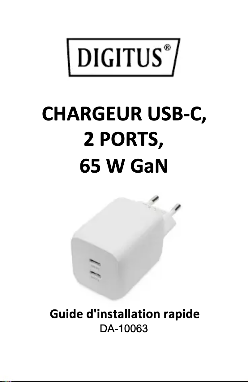 Page 1 de la notice Manuel utilisateur Digitus DA-10063