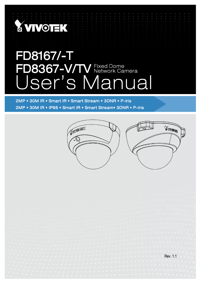 Image de la première page du manuel de l'appareil Fixed Dome FD8167-RT