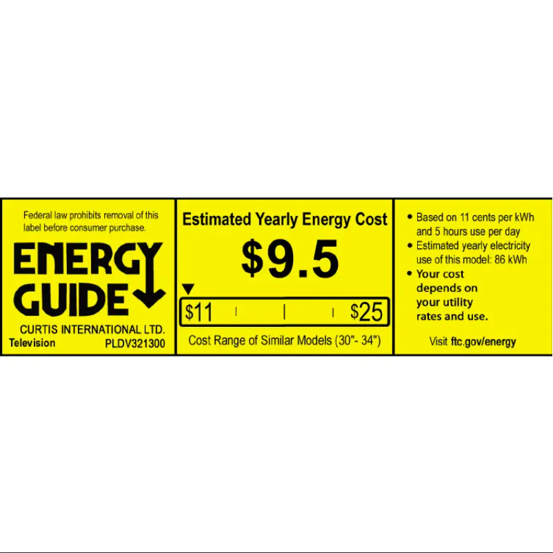 Page 1 de la notice Label énergétique Proscan PLDV321300