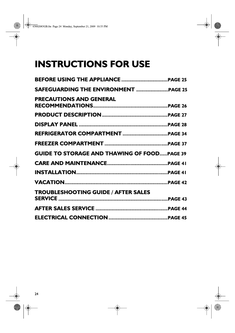 Page 1 de la notice Manuel utilisateur Whirlpool ARC 4440 IX