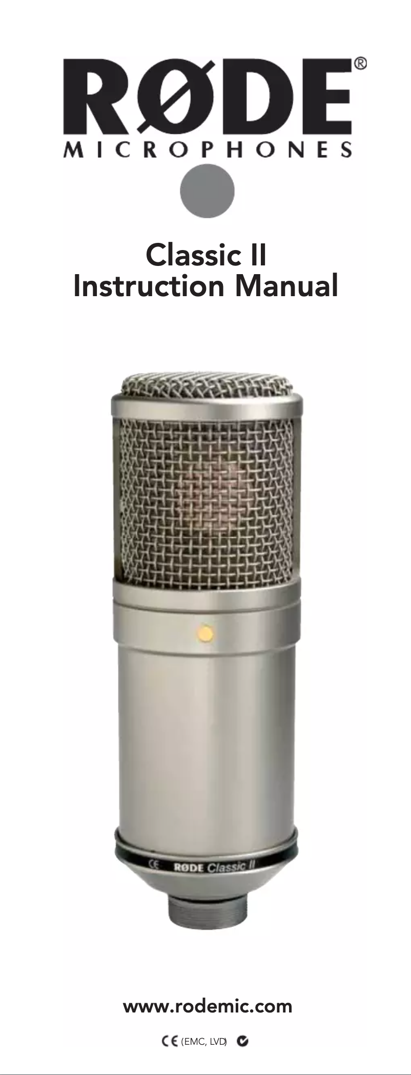 Page 1 de la notice Manuel utilisateur Røde Classic II