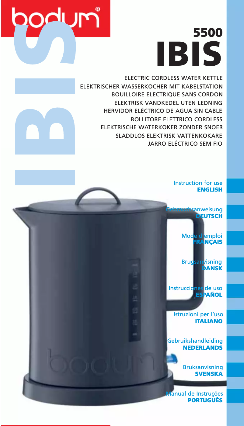 Page 1 de la notice Manuel utilisateur Bodum Ibis 5500