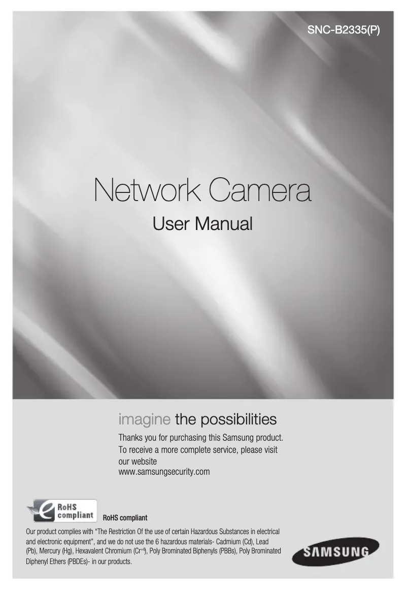 Image de la première page du manuel de l'appareil SNC-B2335P