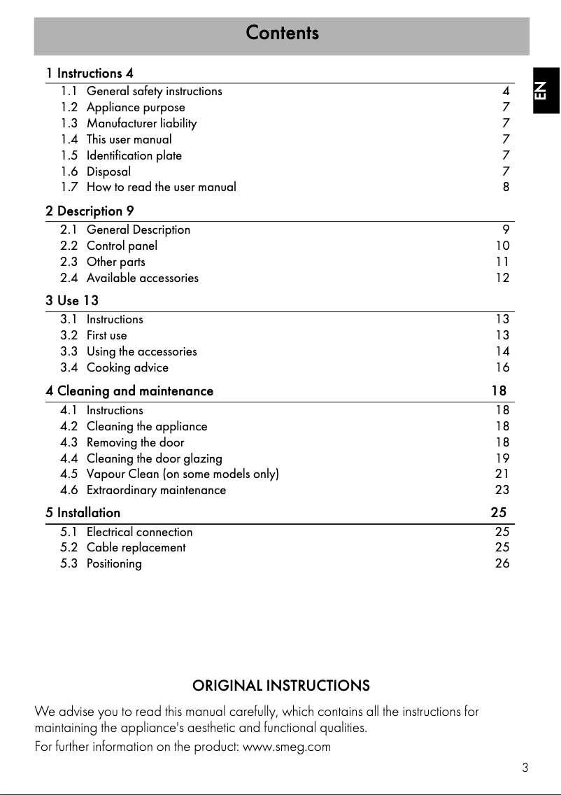 Page n°1 - Manuel utilisateur Smeg SFA63M3TVX