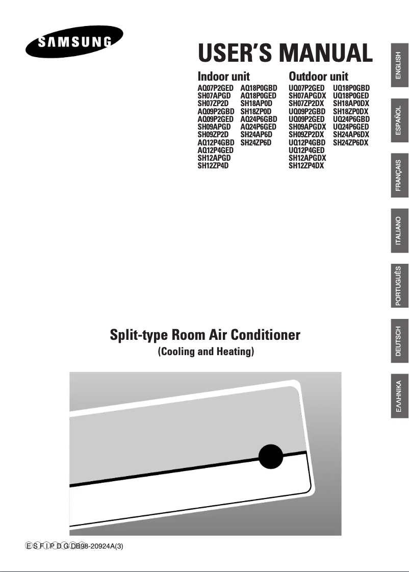 Page n°1 - Manuel utilisateur Samsung SH24AP6D