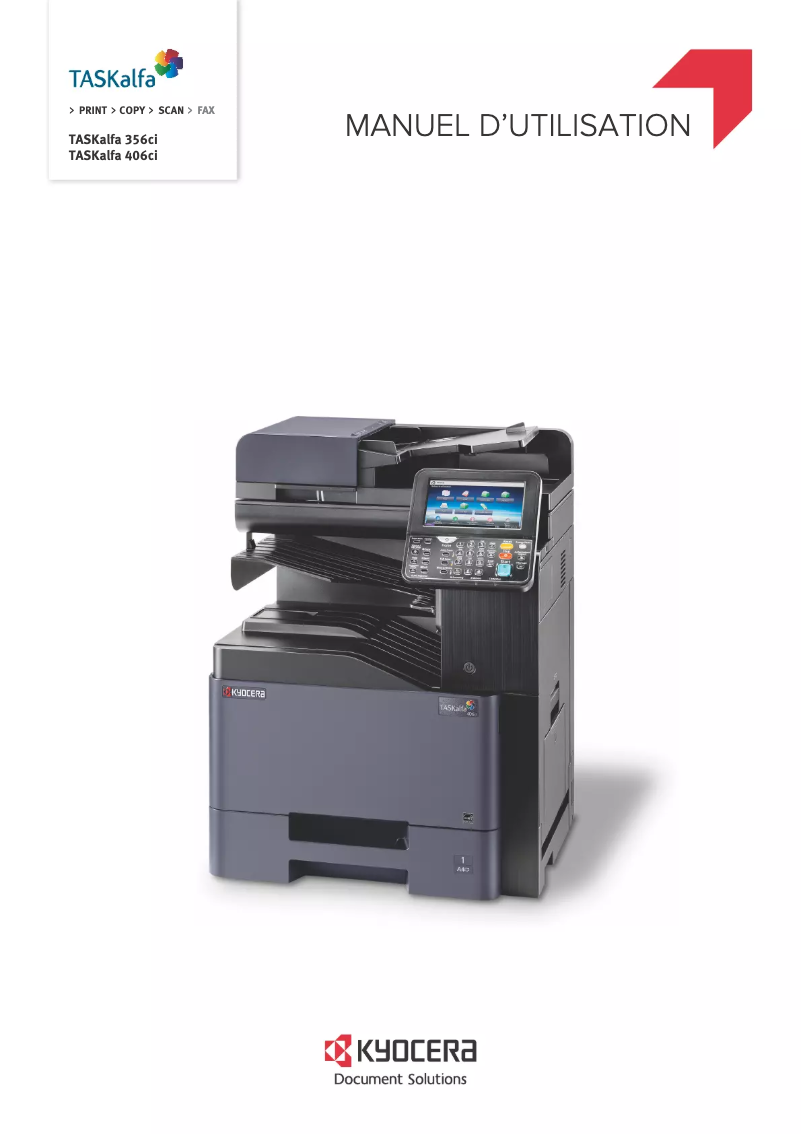 Page 1 de la notice Manuel utilisateur Kyocera TASKalfa 356ci