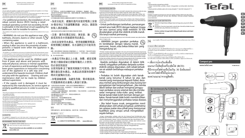 Page n°1 - Manuel utilisateur Tefal Compact Pro HV4782