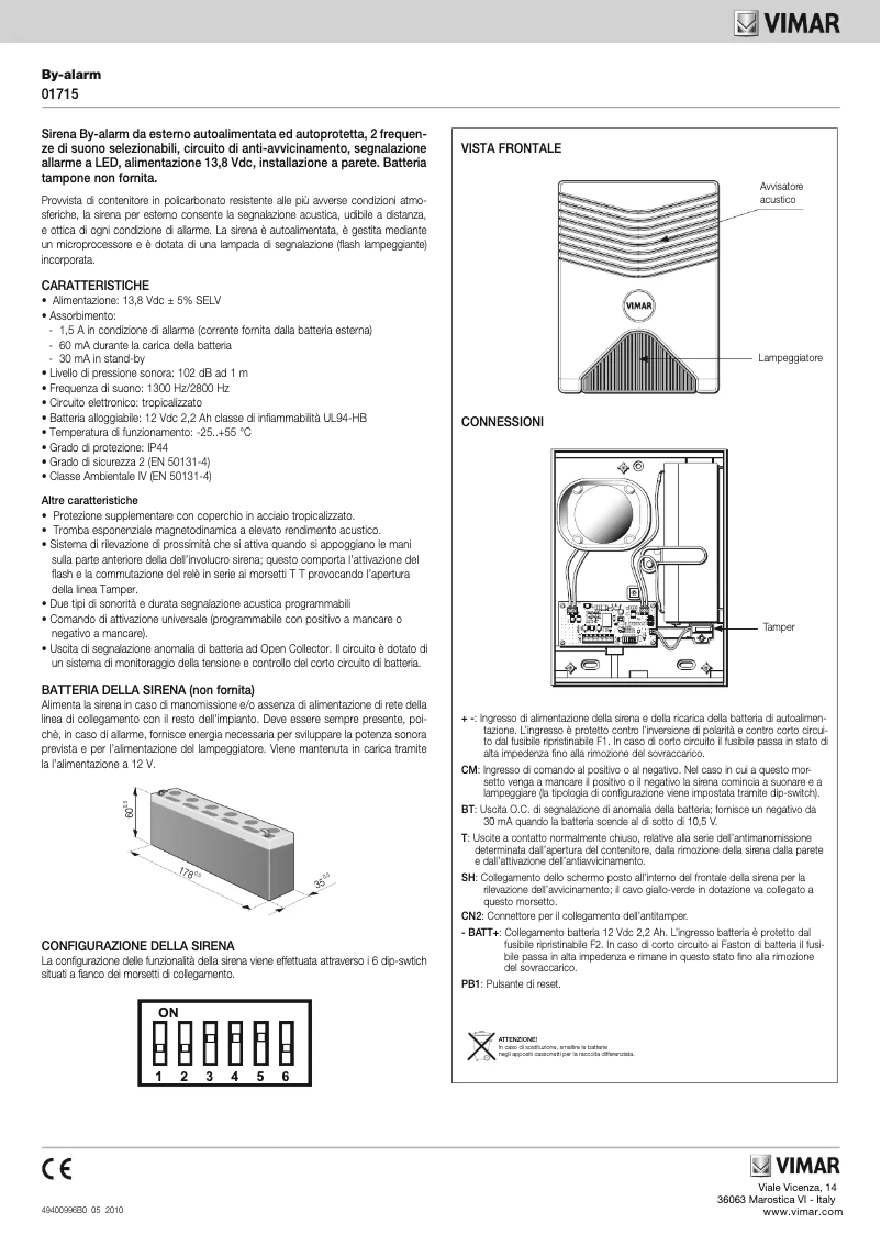 Page 1 de la notice Manuel utilisateur Vimar 01715