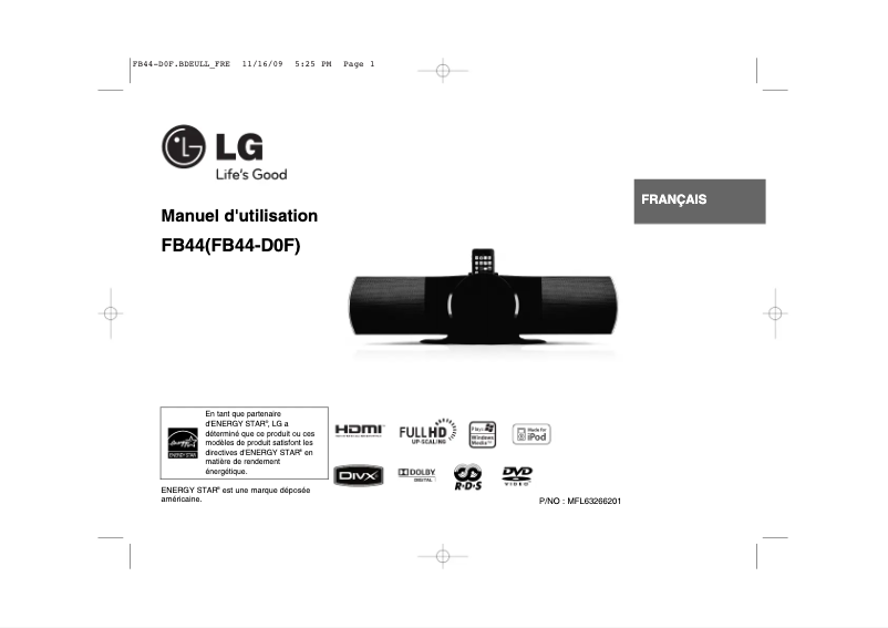 Página 1 del manual Manual de usuario LG FB44