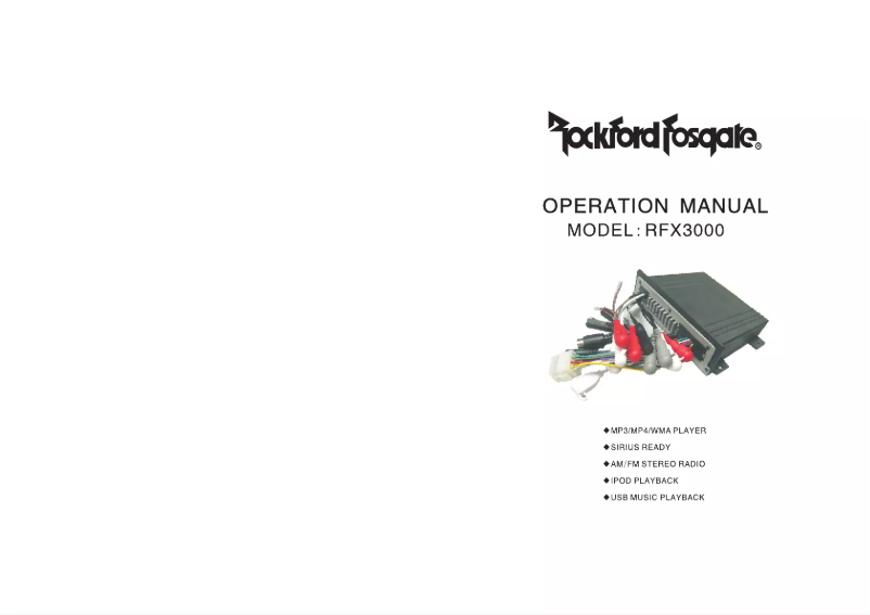 Image de la première page du manuel de l'appareil RFX3000