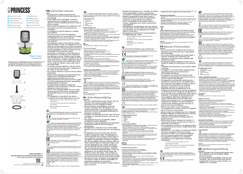 Image de la première page du manuel de l'appareil Power Chopper 221051