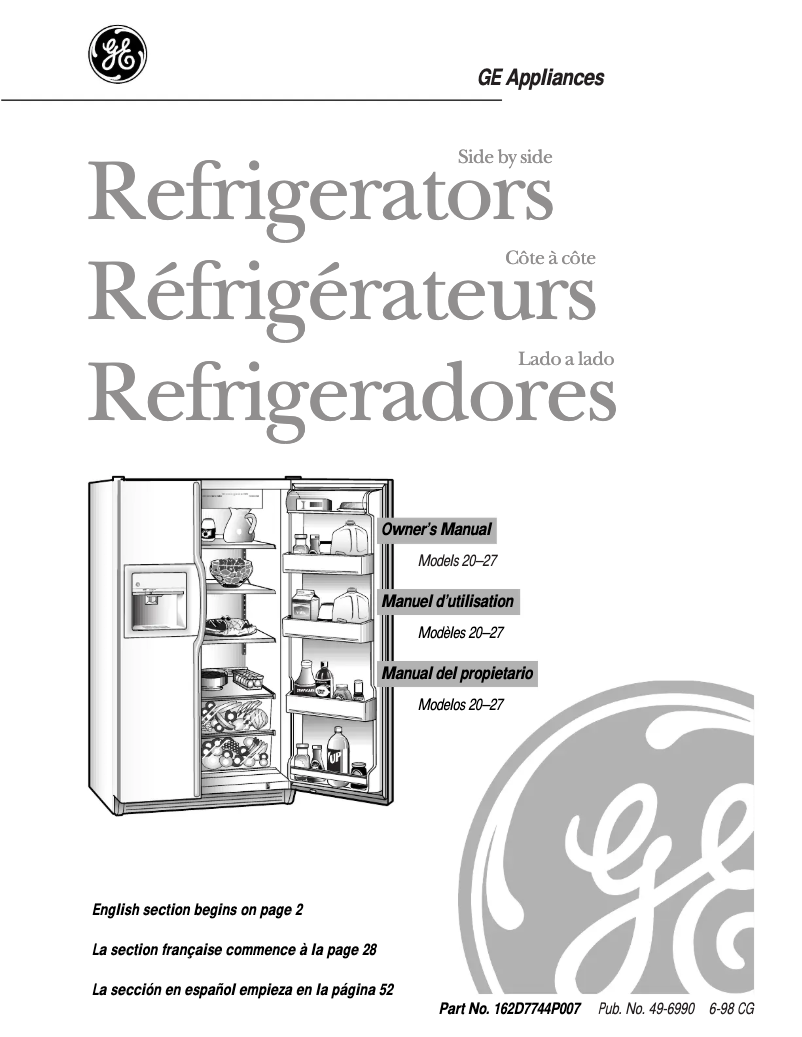 Image de la première page du manuel de l'appareil TFX27ZRBAA