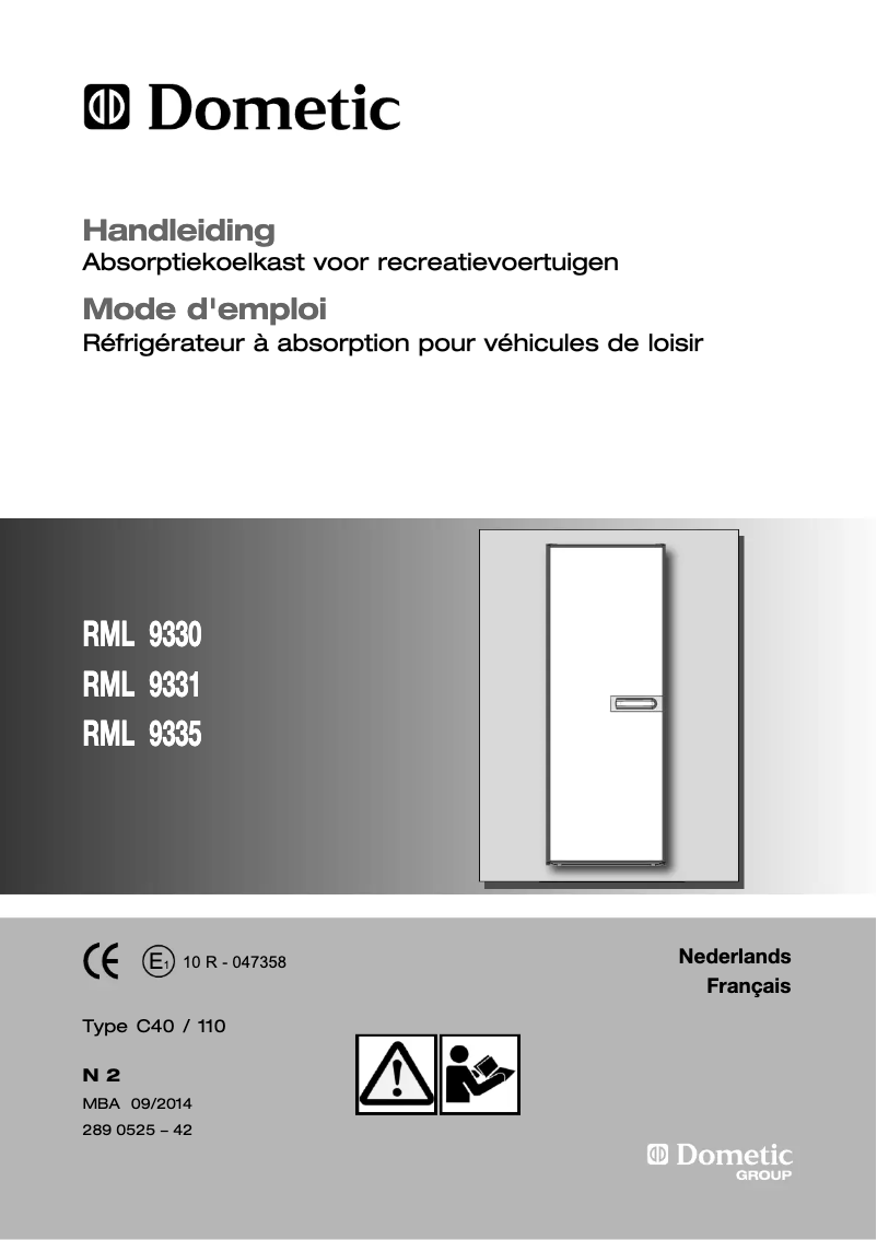 Page 1 de la notice Manuel utilisateur Dometic RML 9330