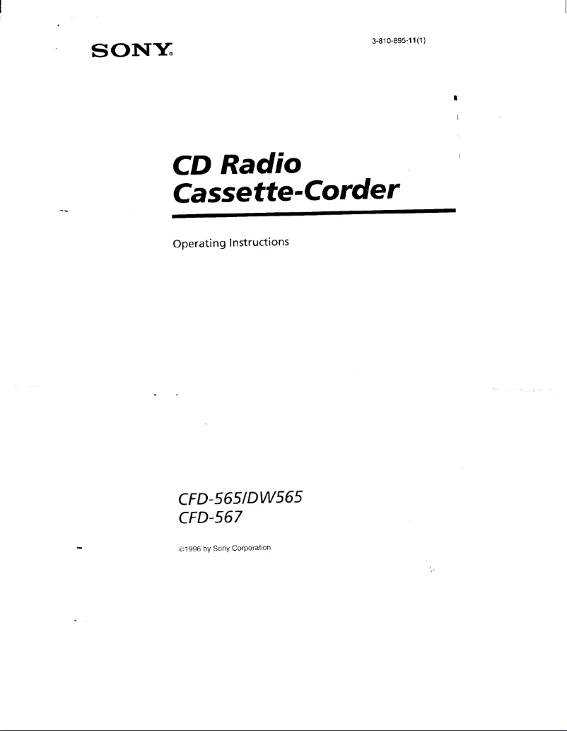 Page n°1 - Manuel utilisateur Sony CFD-565