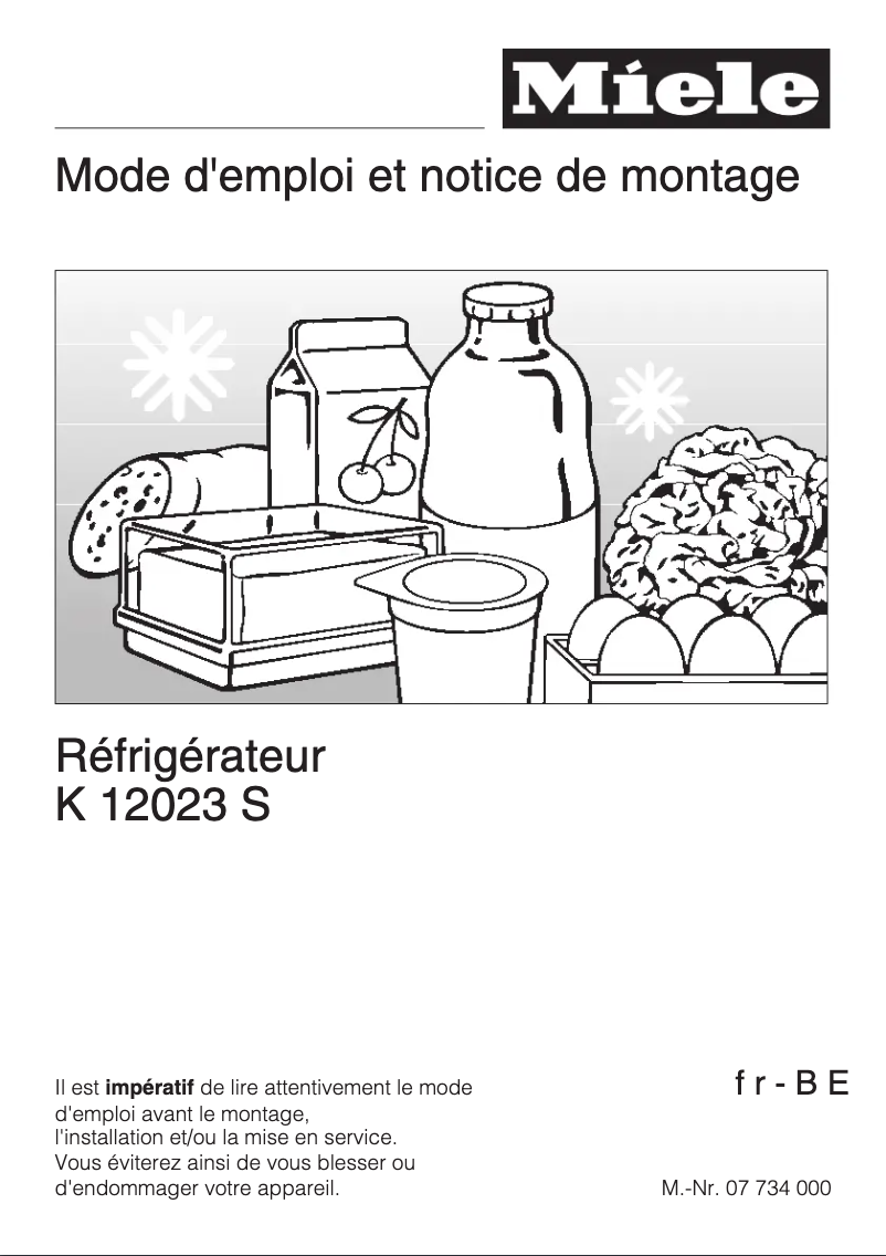 Page 1 de la notice Manuel utilisateur Miele K 12023 S