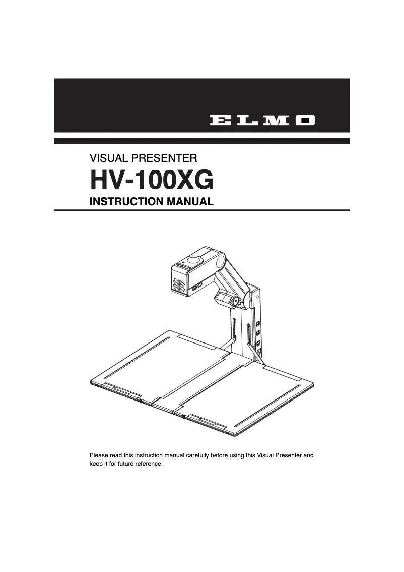 Image de la première page du manuel de l'appareil HV-100XG