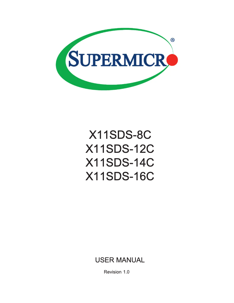 Page n°1 - Manuel utilisateur Supermicro X11SDS-12C