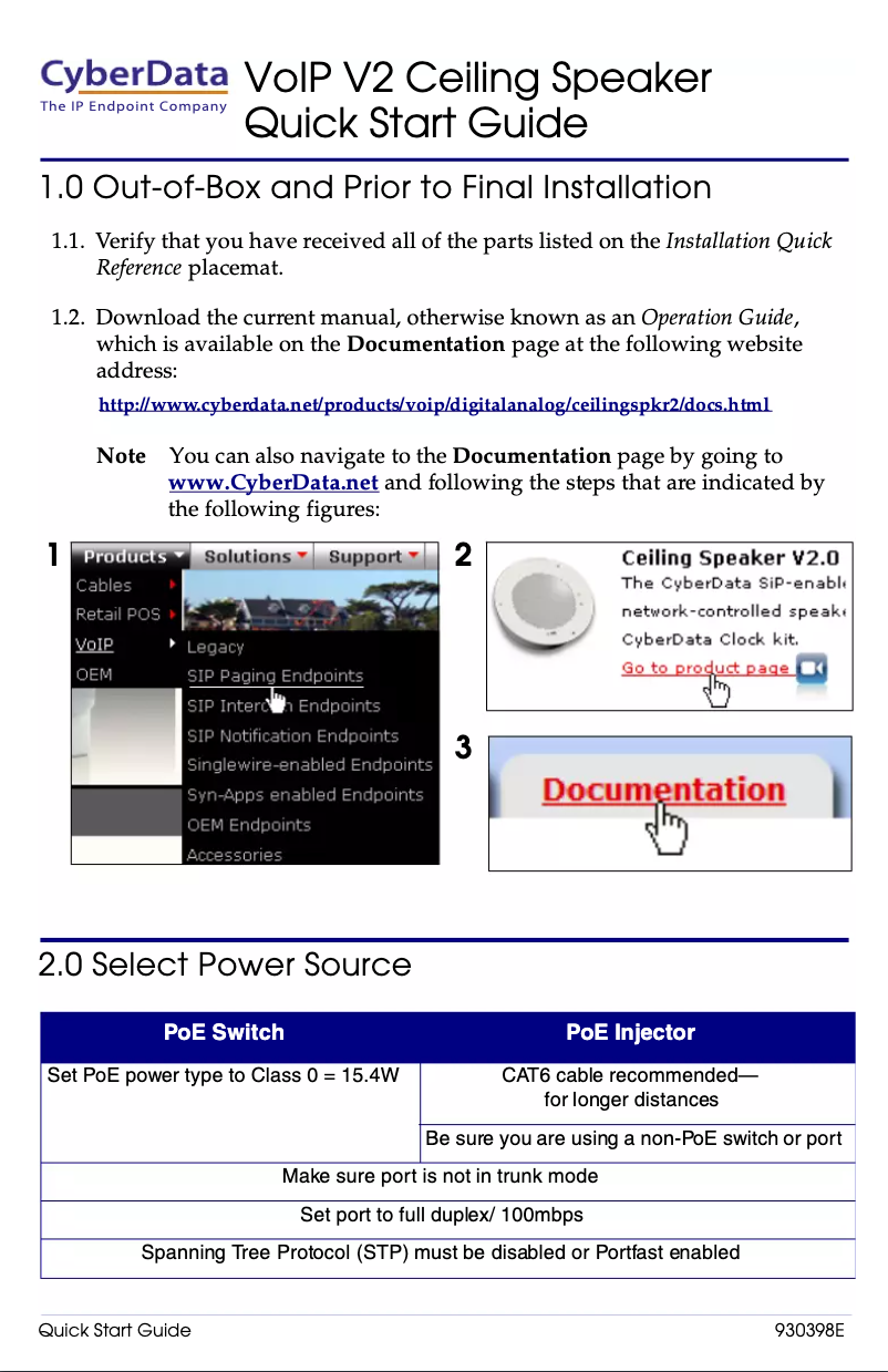 Image de la première page du manuel de l'appareil SIP-enabled IP V2