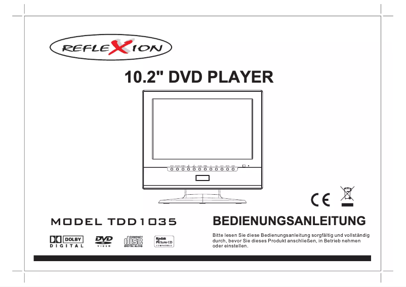 Page 1 de la notice Manuel utilisateur Reflexion TDD1035